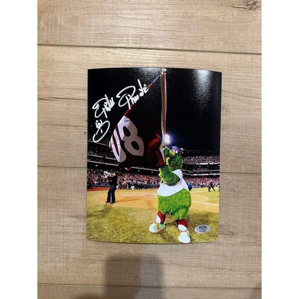 Phillie Phanatic signed autographed Philadelphia Phillies 8x10 Photo PSA